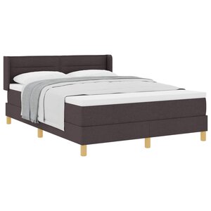 vidaXL Lit à ressorts avec matelas Marron foncé 190 x 140 cm tissu