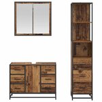 vidaXL Ensemble de mobilier de salle de bain 3 Pièces Bois ancien