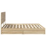 vidaXL Lit de Rangement Chêne Sonoma 180 x 200 cm Bois d'ingénierie