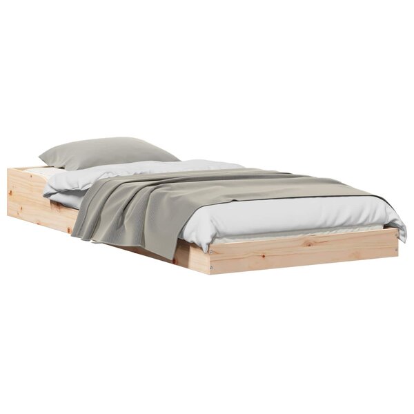 vidaXL Cadre de lit Naturel 90 x 220 cm Pin massif