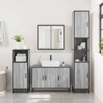 vidaXL Ensemble de meubles de salle de bain 4 Pièces sonoma gris