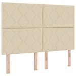 vidaXL Tête de lit Design à blocs en diamant Crème 160 cm Tissu