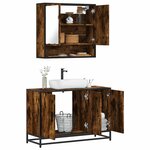 vidaXL Ensemble de meubles de salle de bain 2 Pièces Chêne fumé