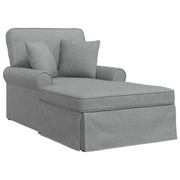vidaXL Chaise lounge avec jupe Gris clair 91 x 157 x 91 cm tissu