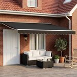 vidaXL Auvent rétractable électrique Noir et Blanc 4 × 3 m