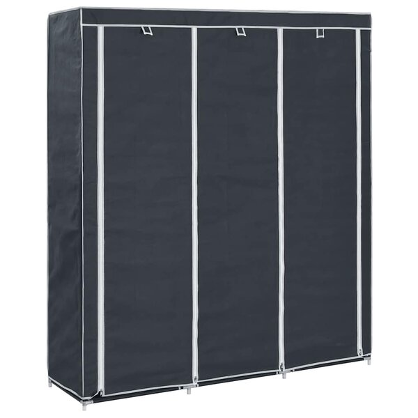 vidaXL Armoire avec compartiments et barres Noir 150x45x175 cm Tissu