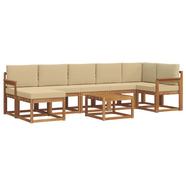 vidaXL Ensemble de canapés d'extérieur 8 pc Naturel et Beige