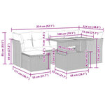 vidaXL Salon de jardin avec coussins 7Pièces marron résine tressée acacia