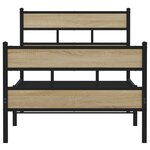 vidaXL Cadre de lit en métal sans matelas chêne sonoma 90x200 cm