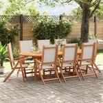 vidaXL Ensemble à manger de jardin 9Pièces bois d'acacia solide textilène