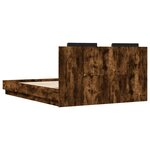 vidaXL Cadre de lit avec LED sans matelas chêne fumé 150x200 cm