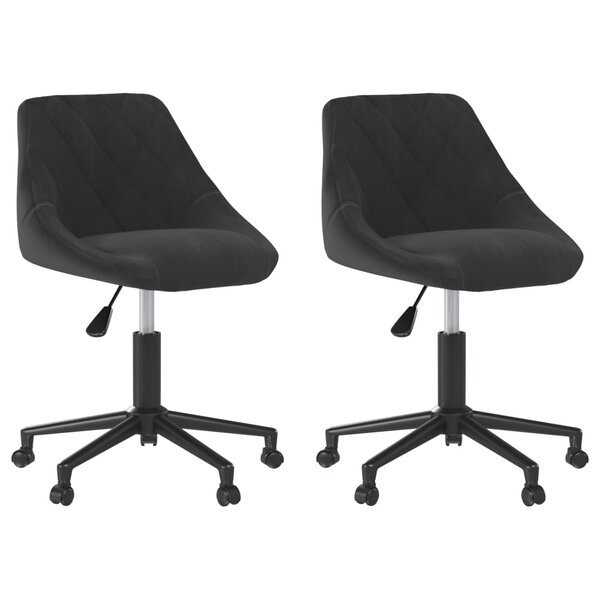 vidaXL Chaises pivotantes à manger lot de 2 noir velours