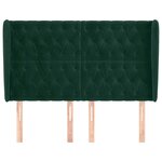 vidaXL Tête de lit avec oreilles Vert foncé 163x23x118/128 cm Velours