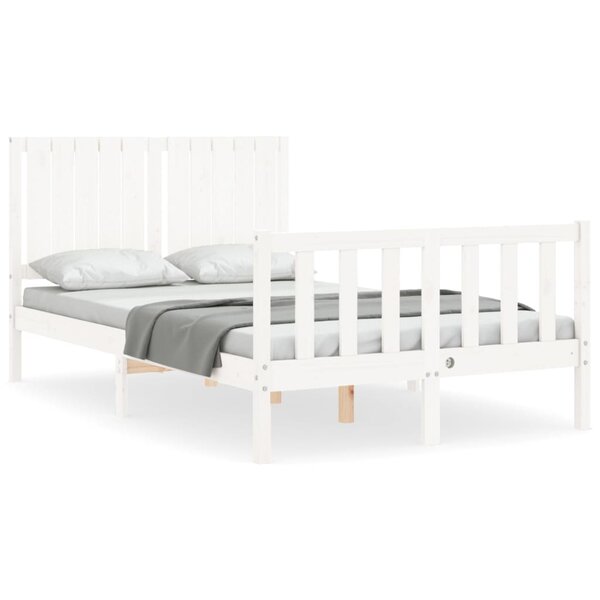 vidaXL Cadre de lit sans matelas blanc 120x200 cm bois de pin massif