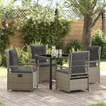vidaXL Ensemble de salle à manger pour jardin 5 Pièces Gris clair