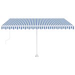vidaXL Auvent automatique sur pied 400x300 cm Bleu et blanc