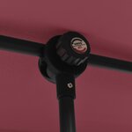 vidaXL Parasol de jardin et mât en aluminium 2x1 5 m rouge bordeaux