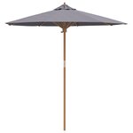 vidaXL Parasol de Jardin Gris Foncé 217x230 cm Bambou
