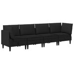 vidaXL Ensemble de meubles pour le salon 4 Pièces Noir Tissu