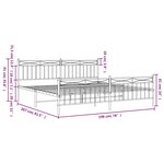 vidaXL Cadre de lit métal sans matelas avec pied de lit noir 193x203cm