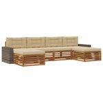 vidaXL Ensemble de canapés d'extérieur 6 pc Bois d'Acacia Massif