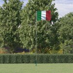 vidaXL Drapeau de l'Italie et mât 5 55 m Aluminium