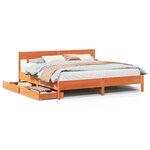 vidaXL Cadre de lit sans matelas cire marron 200x200cm bois pin massif