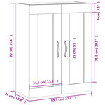 vidaXL Armoire murale chêne fumé 69 5x34x90 cm bois d'ingénierie