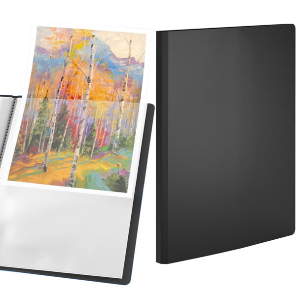 ACROPAQ Classeur d'Affichage A4 à 100 Pochettes- Classeur de présentation- Couverture en Polypropylène- Noir Résistant -