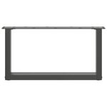vidaXL Pieds de table basse en U 2 pièces Anthracite 70 x (30-31) cm Acier