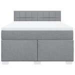 vidaXL Sommier à lattes de lit avec matelas Gris clair 140x190cm Tissu