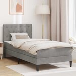 vidaXL Cadre de lit avec matelas Gris clair 100 x 200 cm Velours