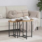 Set de 2 tables d'appoint vidaXL en vieux bois  bois reconstitué et métal