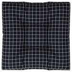 vidaXL Coussin de palette motif à carreaux noir 80x80x12 cm tissu
