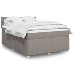 vidaXL Sommier à lattes de lit avec matelas Taupe 140x200 cm Tissu
