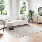 vidaXL Tapis de surface Carré HUARTE Crème 240 x 240 cm Polyester