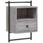 vidaXL Table de chevet murale 2 Pièces sonoma gris 40x30x61 cm