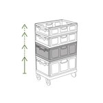Pack and Move - Bac Rangement Pliable - Charge 20 kg - 40 x 60 x 22 cm - Stockage  Outillage  Bricolage - Rangement Facile - Robuste - 46L