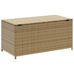 vidaXL Boîte de rangement de jardin mélange beige 190L résine tressée