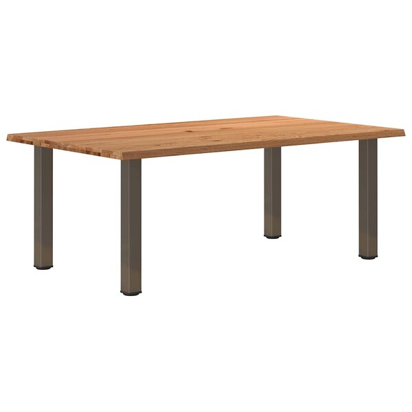 vidaXL Table à manger marron clair bois de chêne massif rectangulaire