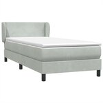 vidaXL Sommier à lattes de lit et matelas gris clair 100x210cm velours