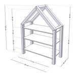 Lit cabane avec étagère 80 x 180 gris et naturel
