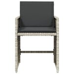 vidaXL Chaises de jardin avec coussins lot de 4 gris clair poly rotin