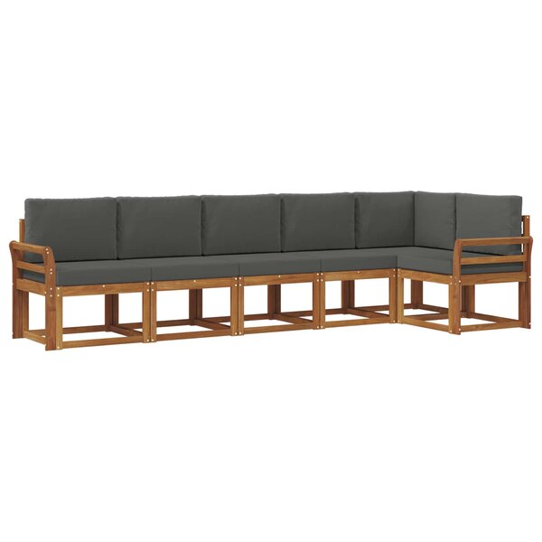 vidaXL Ensemble de canapés d'extérieur 6 pc Naturel et Anthracite