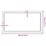vidaXL Dessus de table bois massif non traité bordure assortie