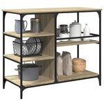 vidaXL Chariot de cuisine chêne sonoma 100x45x89 5cm bois d'ingénierie