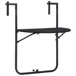vidaXL Table de balcon Noir 60x64x83 5 cm Plastique Aspect de rotin