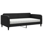 vidaXL Lit de jour avec matelas noir 100x200 cm tissu