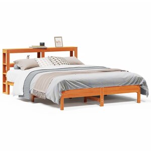 vidaXL Cadre de lit sans matelas cire marron 140x190cm bois pin massif