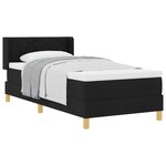 vidaXL Lit à ressorts avec matelas Noir 190 x 90 cm tissu